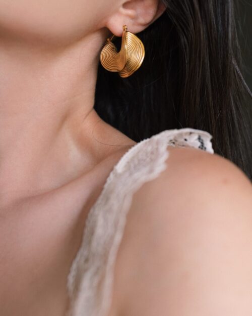 Ατσάλινα Σκουλαρίκια Σπείρα – Elegant Statement Earrings - 100109